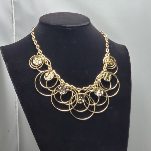 New York & CO. gold link with gold discs necklace - Picture 2 of 4